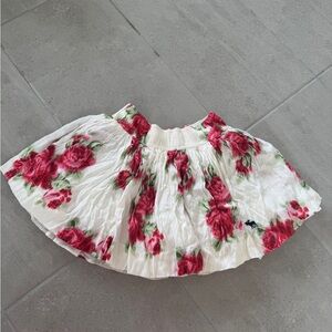 🫧 BOGO -Vintage floral Abercrombie & Fitch white bubble mini skirt - roses-small